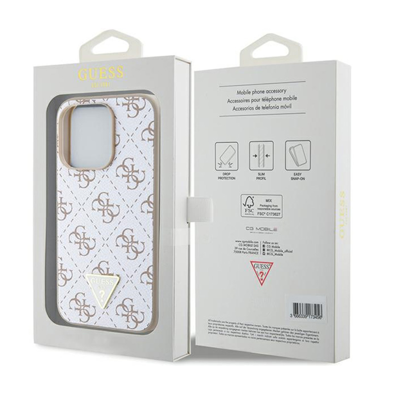 Guess 4G Triangle Metal Logo - Etui iPhone 15 Pro Max (biały)
