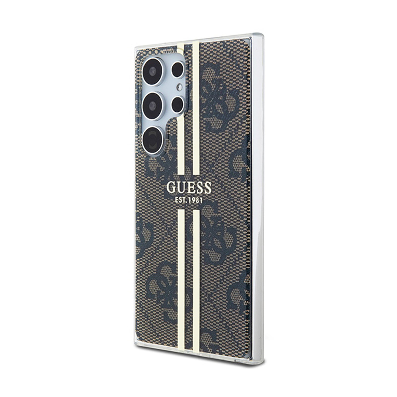 Guess IML 4G Gold Stripe - Etui Samsung Galaxy S24 Ultra (brązowy)