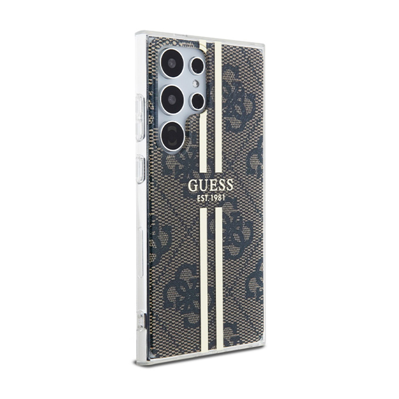Guess IML 4G Gold Stripe - Etui Samsung Galaxy S24 Ultra (brązowy)