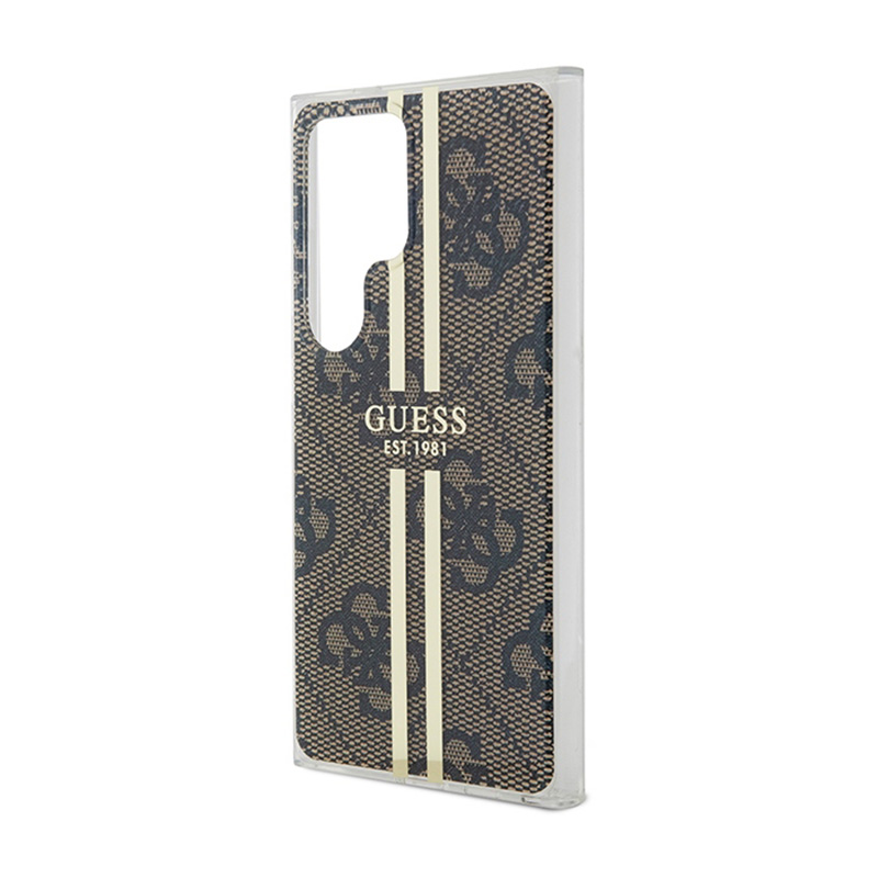 Guess IML 4G Gold Stripe - Etui Samsung Galaxy S24 Ultra (brązowy)