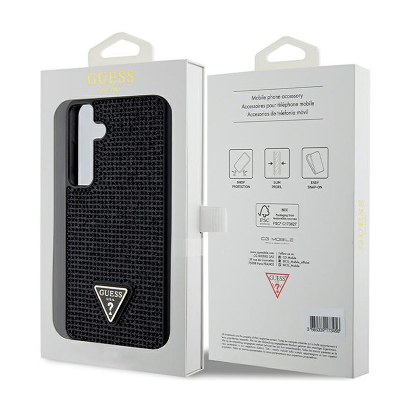 Guess Rhinestone Triangle - Etui Samsung Galaxy S24+ (czarny)
