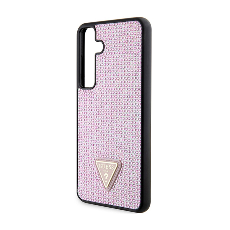 Guess Rhinestone Triangle - Etui Samsung Galaxy S24+ (różowy)