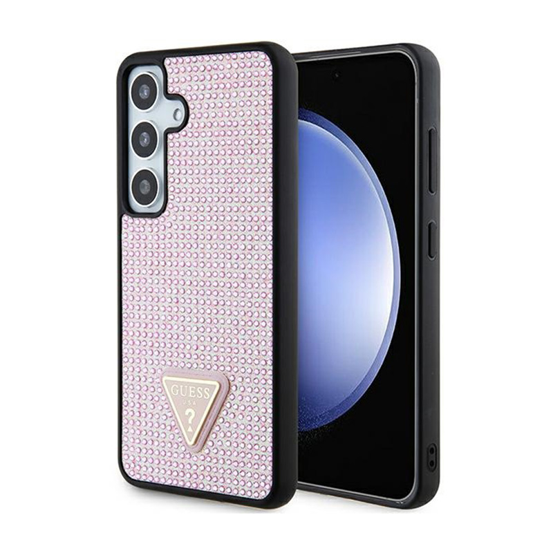 Guess Rhinestone Triangle - Etui Samsung Galaxy S24 (różowy)