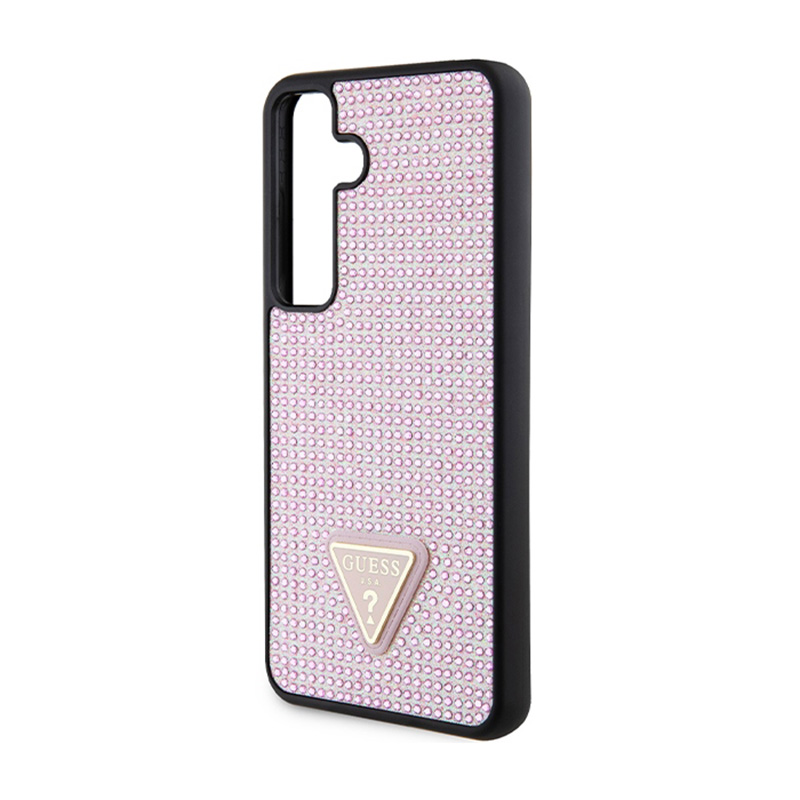 Guess Rhinestone Triangle - Etui Samsung Galaxy S24 (różowy)