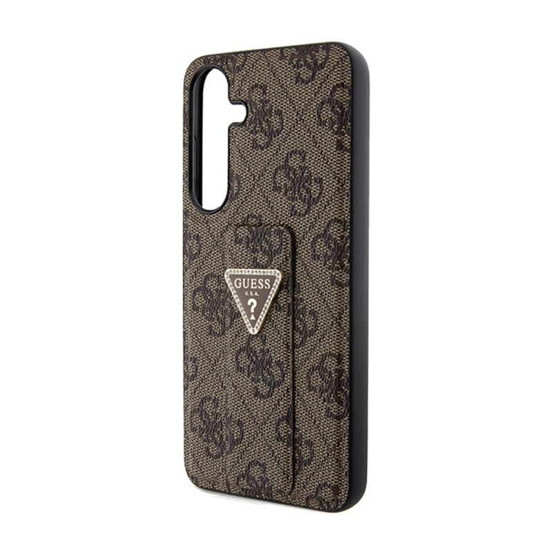 Guess Grip Stand 4G Triangle Strass Logo - Etui Samsung Galaxy S24 (brązowy)