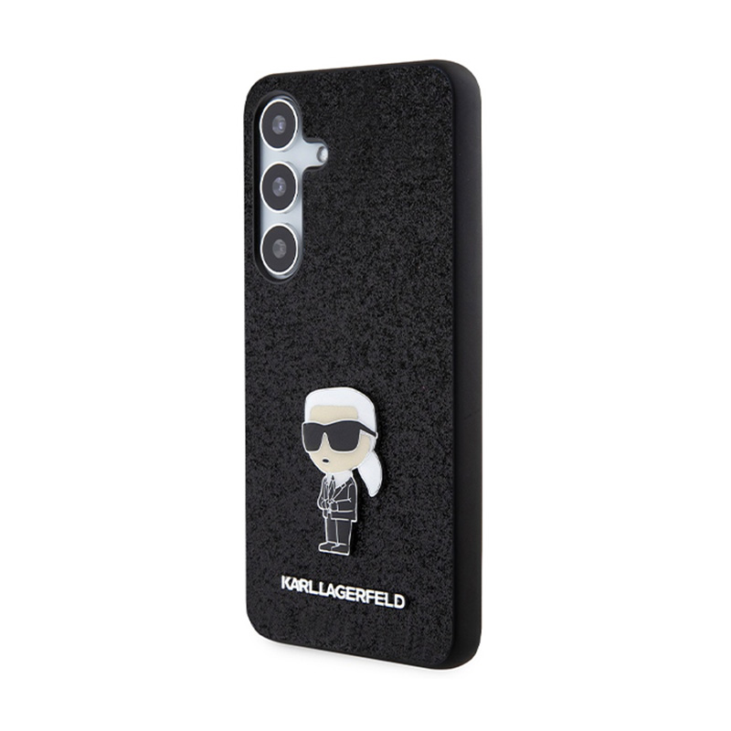 Karl Lagerfeld Fixed Glitter Ikonik Logo Metal Pin - Etui Samsung Galaxy S24 (czarny)