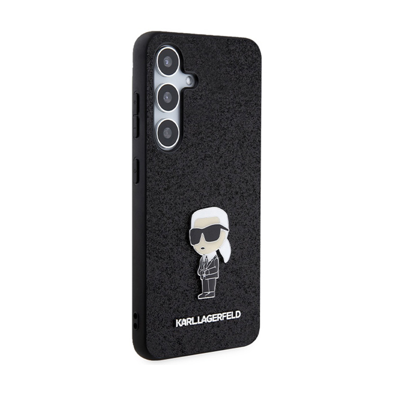Karl Lagerfeld Fixed Glitter Ikonik Logo Metal Pin - Etui Samsung Galaxy S24 (czarny)