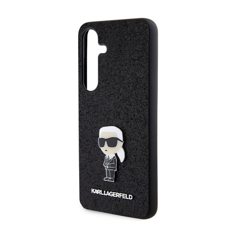 Karl Lagerfeld Fixed Glitter Ikonik Logo Metal Pin - Etui Samsung Galaxy S24 (czarny)