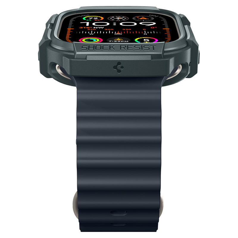 Spigen Rugged Armor - Obudowa do Apple Watch Ultra 1/2 49 mm (Abyss Green)