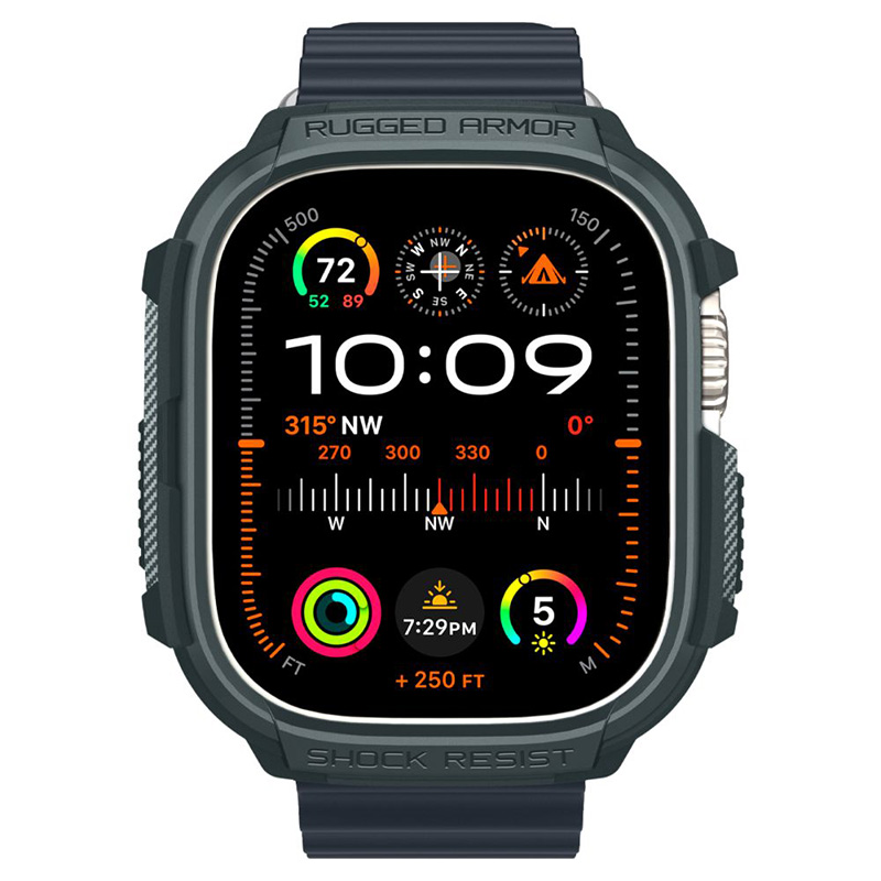 Spigen Rugged Armor - Obudowa do Apple Watch Ultra 1/2 49 mm (Abyss Green)