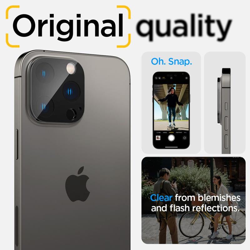 Spigen Optik.TR Camera Lens Protector 2-Pack - Szkło ochronne na obiektyw do iPhone 16 Pro / 16 Pro Max / 15 Pro / 15 Pro Max / 14 Pro / 14 Pro Max (Black)