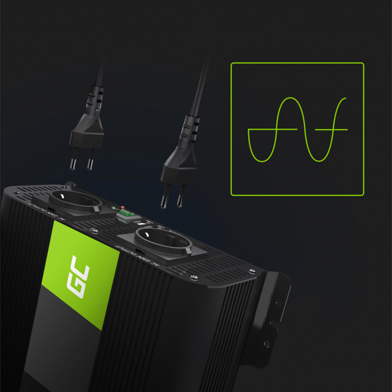Green Cell - Przetwornica napięcia Inwerter PRO 12V na 230V 2000W/4000W Czysta sinusoida