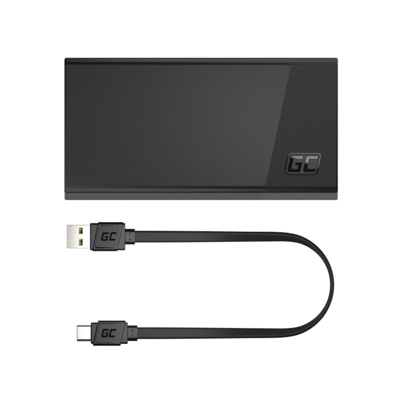 Green Cell PowerPlay20s - Power Bank 20000 mAh z szybkim ładowaniem USB-A QuickCharge 3.0 oraz 2x USB-C Power Delivery 22.5W (czarny)