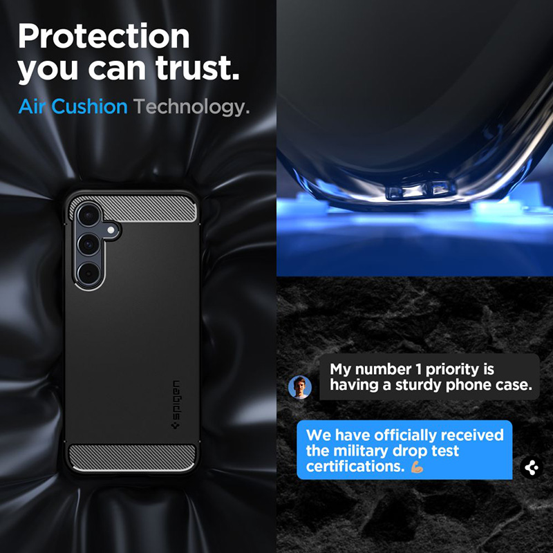 Spigen Rugged Armor - Etui do Samsung Galaxy A55 5G (Matte Black)