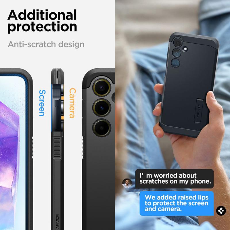 Spigen Tough Armor - Etui do Samsung Galaxy A55 5G (Czarny)