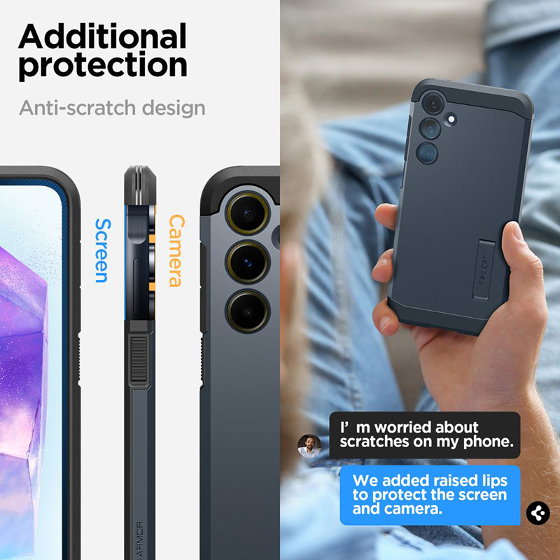 Spigen Tough Armor - Etui do Samsung Galaxy A55 5G (Metal Slate)