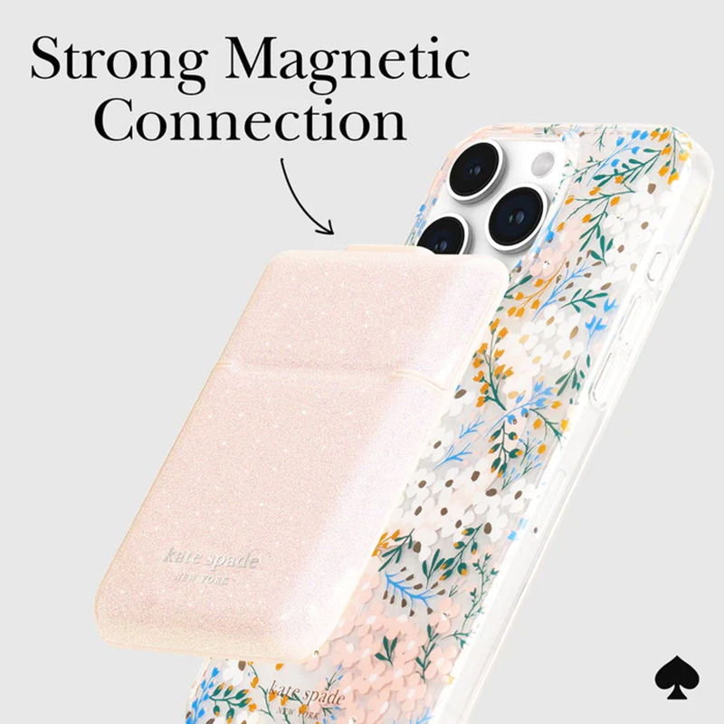 Kate Spade New York MagSafe Flip Wallet - Portfel magnetyczny (That Sparkle Pink)