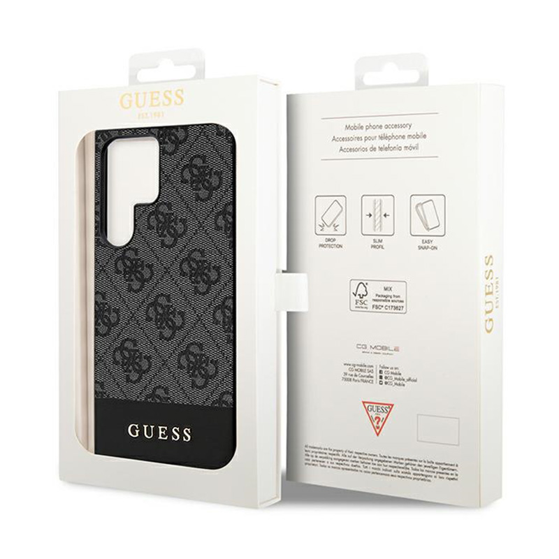 Guess 4G Bottom Stripe Metal Logo Collection - Etui Samsung Galaxy S24 Ultra (czarny)