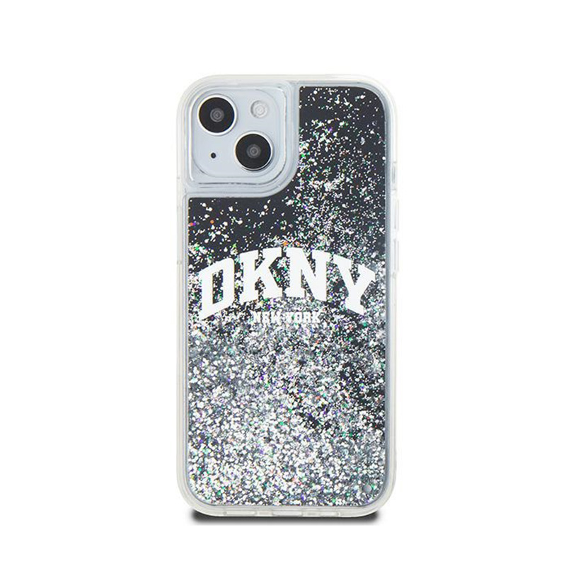 DKNY Liquid Glitter Big Logo - Etui iPhone 14 / 15 / 13 (czarny)