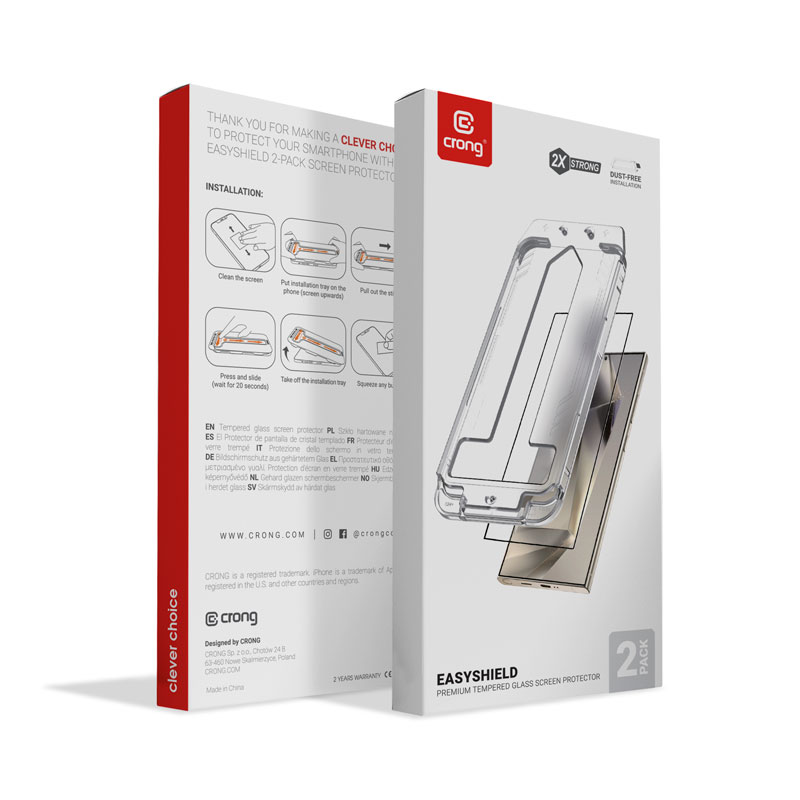 Crong EasyShield 2-Pack - Szkło hartowane Samsung Galaxy S25+ / S24+ (2 sztuki)