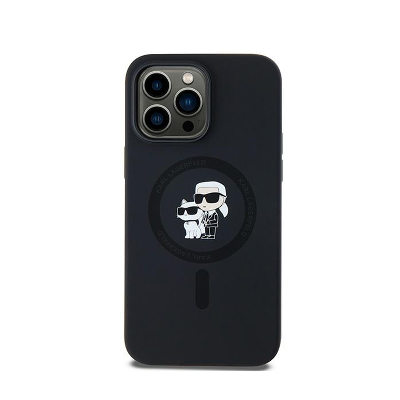 Karl Lagerfeld Silicone Karl & Choupette MagSafe - Etui iPhone 14 Pro (czarny)