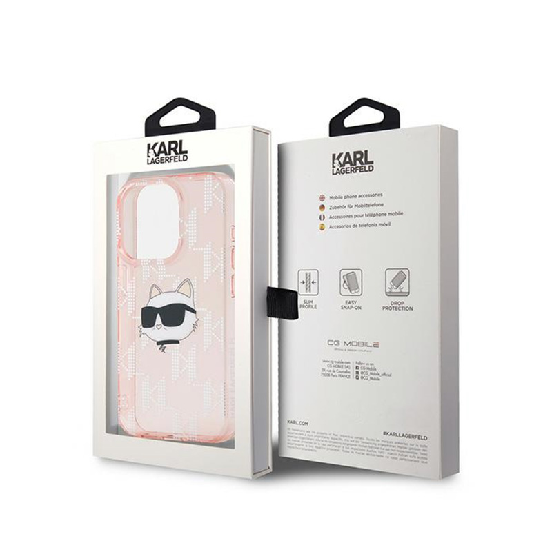 Karl Lagerfeld IML Choupette Head & Monogram - Etui iPhone 15 Pro Max (różowy)