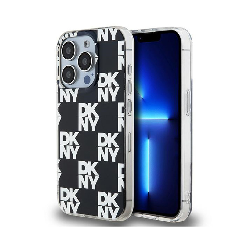 DKNY IML Checkered Mono Pattern - Etui do iPhone 15 Pro (czarny)
