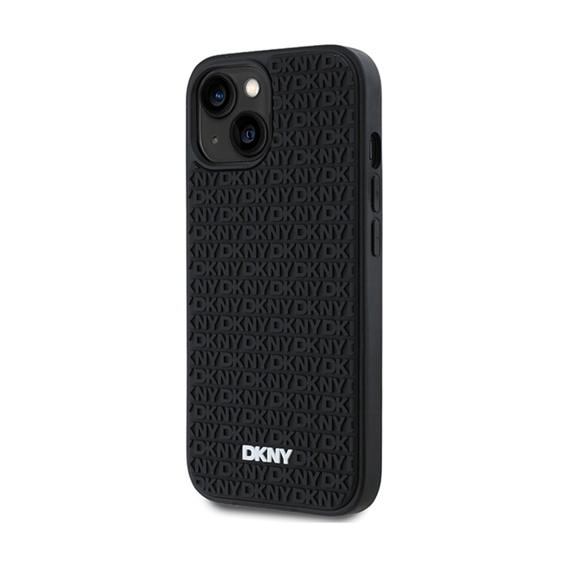DKNY 3D Rubber Repeat Pattern - Etui iPhone 15 / 14 / 13 (czarny)