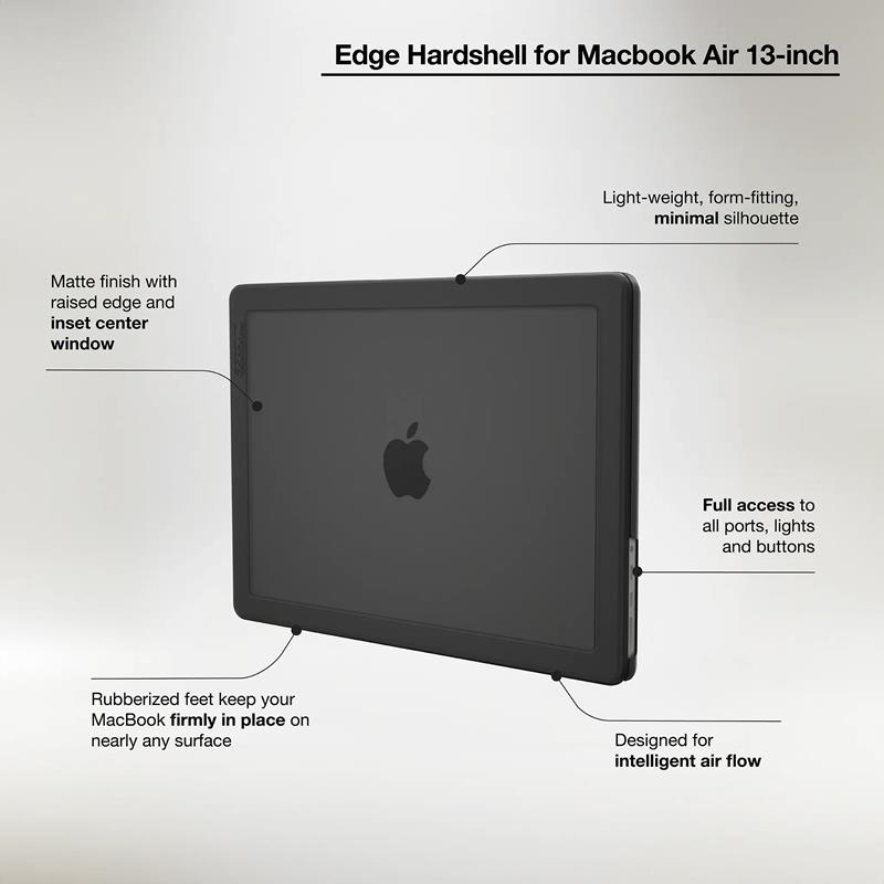 Incase Edge Hardshell Case - Etui MacBook Air 13” M4 (2025) / M3 (2024) / M2 (2022) (Black)