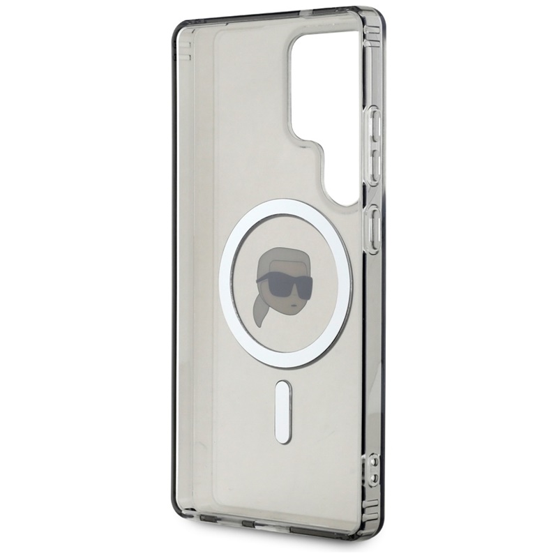Karl Lagerfeld Button Karl Head Printed Logo MagSafe - Etui Samsung Galaxy S25 Ultra (czarny)