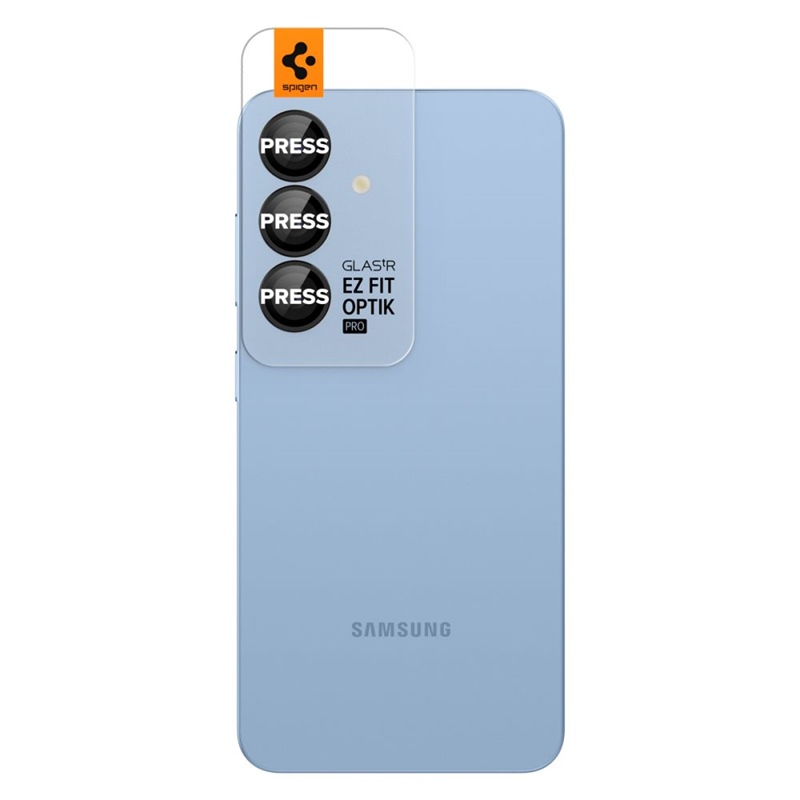 Spigen Optik Pro GLAS.TR EZ Fit Camera Protector 2-Pack - Szkło ochronne na obiektyw do Samsung Galaxy S25+ (2 szt) (Czarny)