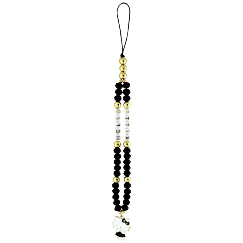 Hello Kitty Pearls and Beads Kitty Charm - Zawieszka do telefonu (czarny)