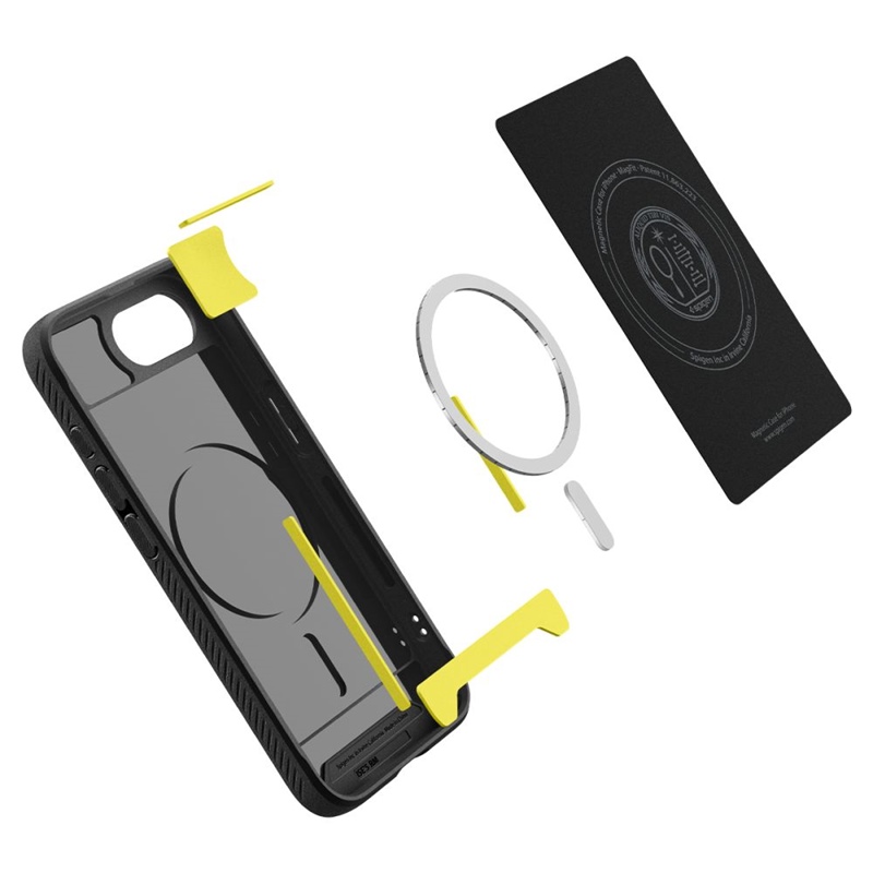 Spigen Rugged Armor Mag MagSafe - Etui do iPhone 16e (Matte Black)