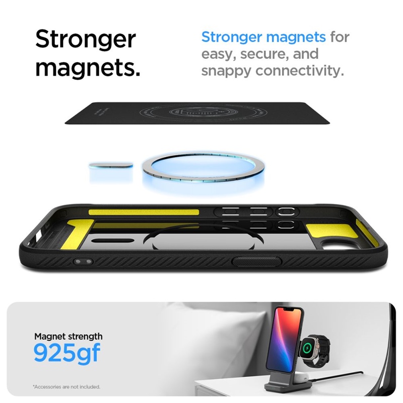 Spigen Rugged Armor Mag MagSafe - Etui do iPhone 16e (Matte Black)