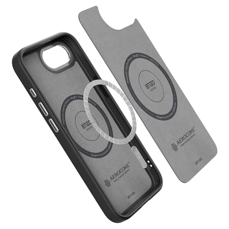 Spigen Enzo Aramid Mag MagSafe - Etui do iPhone 16e (Czarny)