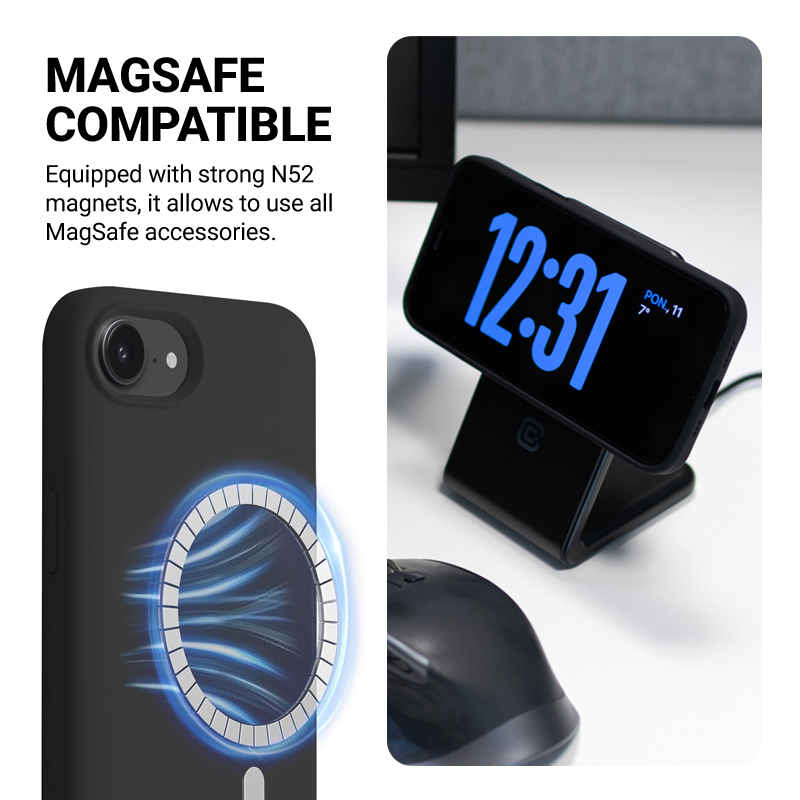 Crong Color Cover Magnetic - Etui iPhone 16e MagSafe (czarny)