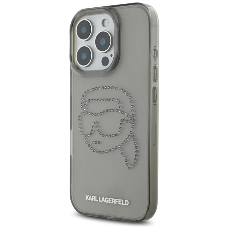 Karl Lagerfeld IML Rhinestones Karl Head - Etui do iPhone 16 Pro (czarny)