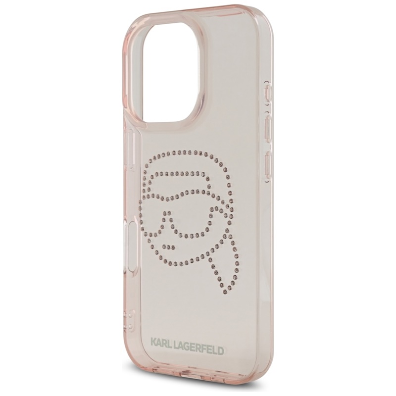 Karl Lagerfeld IML Rhinestones Karl Head - Etui do iPhone 16 Pro (różowy)