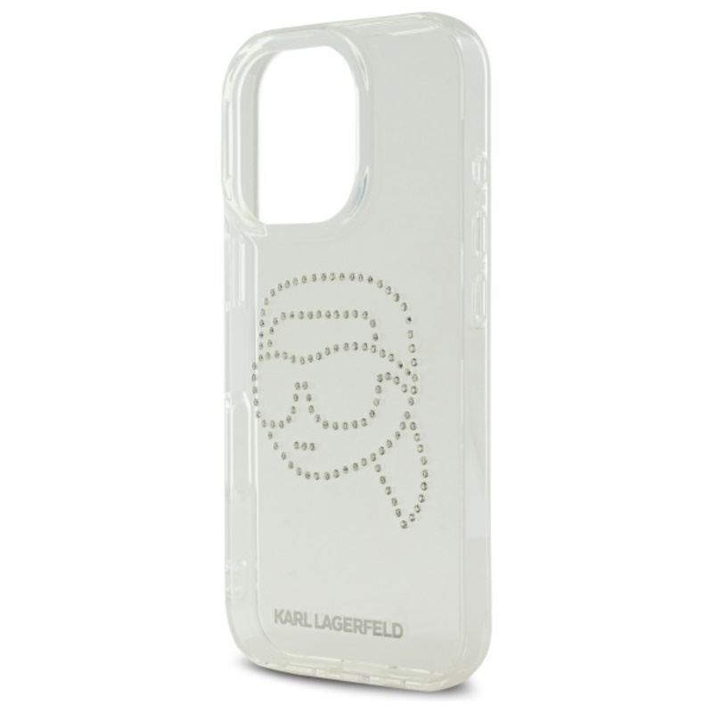 Karl Lagerfeld IML Rhinestones Karl Head - Etui do iPhone 16 Pro (przezroczysty)