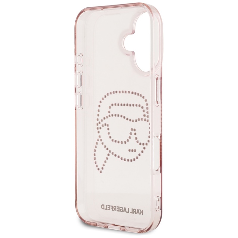 Karl Lagerfeld IML Rhinestones Karl Head - Etui do iPhone 16 (różowy)