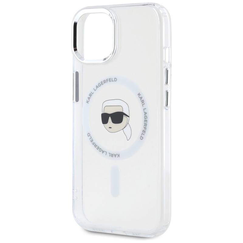 Karl Lagerfeld IML Metal Karl Head MagSafe - Etui do iPhone 15 (biały)