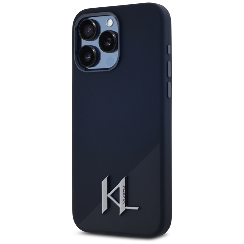 Karl Lagerfeld Silicone Shadow Metal Initial MagSafe - Etui do iPhone 15 Pro Max (czarny)