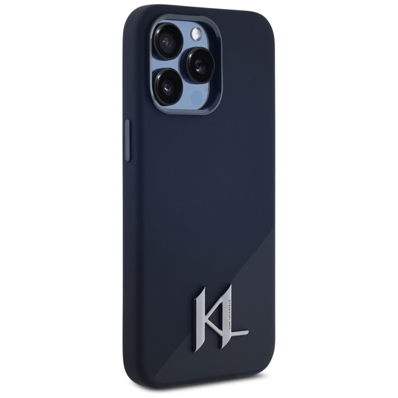 Karl Lagerfeld Silicone Shadow Metal Initial MagSafe - Etui do iPhone 15 Pro Max (czarny)