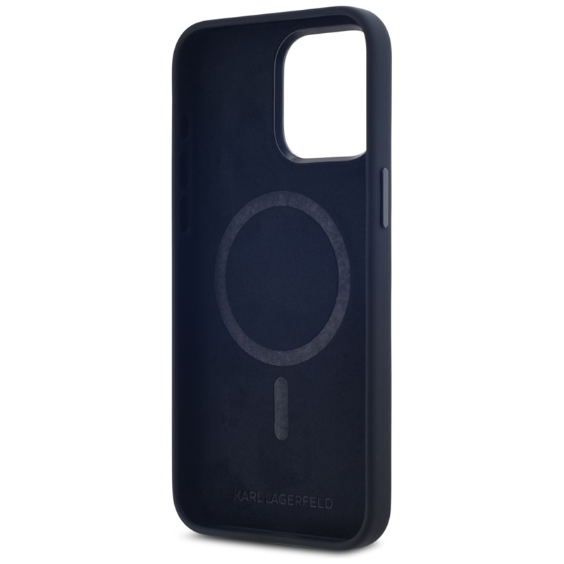 Karl Lagerfeld Silicone Shadow Metal Initial MagSafe - Etui do iPhone 15 Pro Max (czarny)