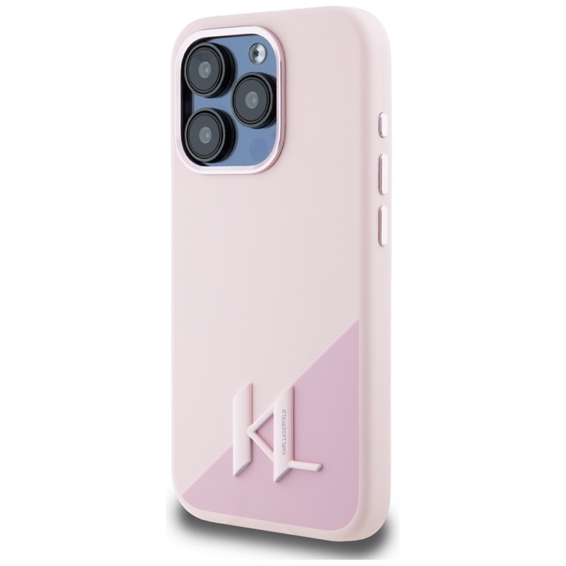 Karl Lagerfeld Silicone Shadow Metal Initial MagSafe - Etui do iPhone 15 Pro Max (różowy)