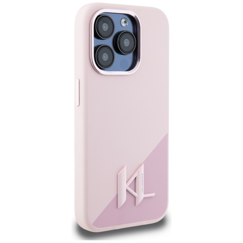 Karl Lagerfeld Silicone Shadow Metal Initial MagSafe - Etui do iPhone 15 Pro Max (różowy)