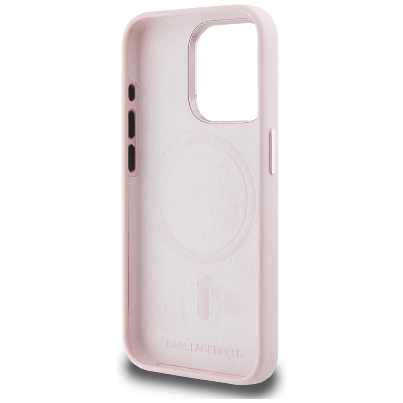Karl Lagerfeld Silicone Shadow Metal Initial MagSafe - Etui do iPhone 15 Pro Max (różowy)