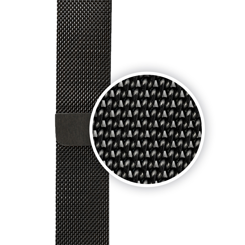 Crong Milano Steel - Pasek ze stali nierdzewnej do Apple Watch 38/40/41/42 mm (czarny)