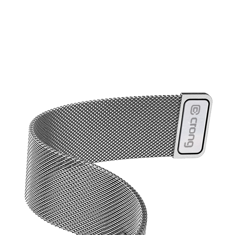 Crong Milano Steel - Pasek ze stali nierdzewnej do Apple Watch 44/45/46/49 mm (srebrny)