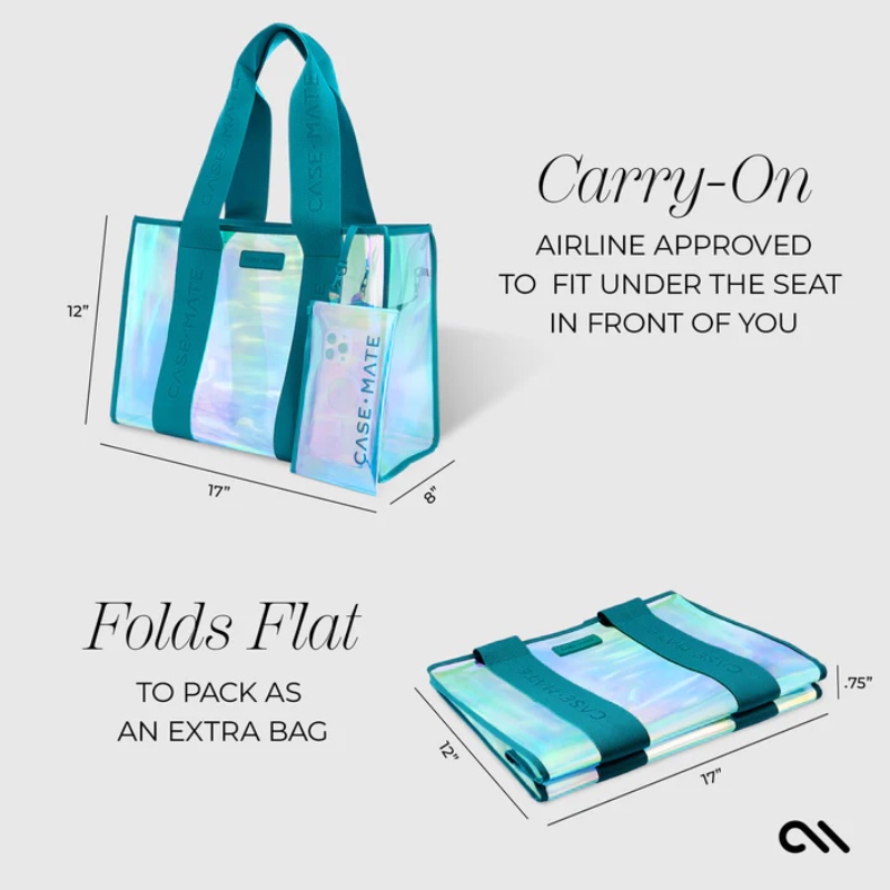 Case-Mate Large Travel Tote Bag - Wodoodporna torba na ramię z etui na telefon (Emerald Blue Soap Bubble)